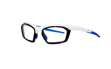 White and blue sport glasses