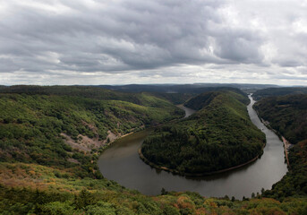 Naklejka premium Aerial view on the Saar river