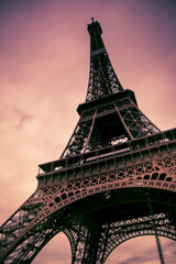Beautiful romantic view of Eiffel Tower in Paris