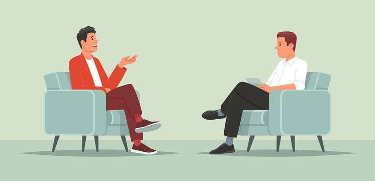 Interview with a famous person. Television or internet broadcast where a journalist talks to a celebrity