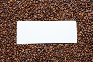 background from coffee beans. mockup. copyspace.