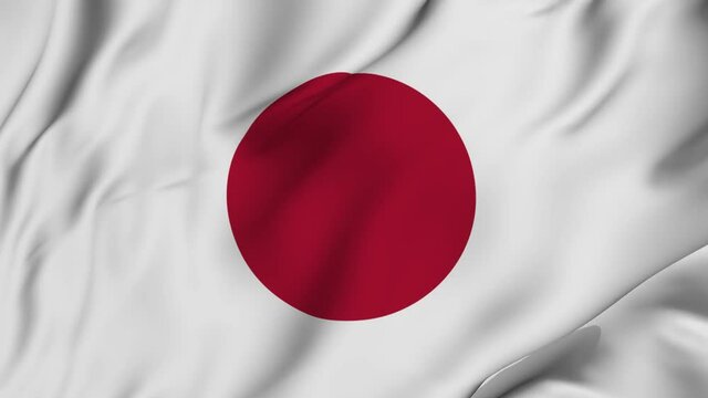 Japanese flag in waving loop