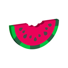 Watermelon slice.3d vector illustration and isometric view.