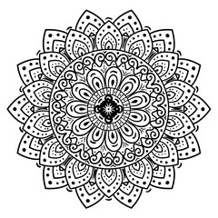 flower mandala in white background, decoration vintage luxury vector illustration design
