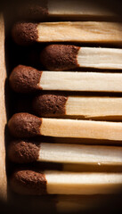 matches on white background macro