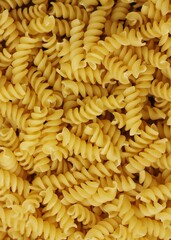 Durum macaroni on a wooden table macro 