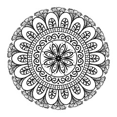 circular mandala on white background, vintage luxury mandala vector illustration design
