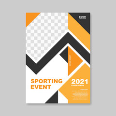 Sport brochure with photo. - Vector.