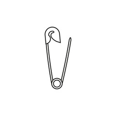 Safety pin icon. Open safety pin. Vector. Line style. Isolated.