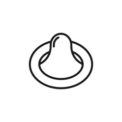 Condom icon. Condom rolled up. Line style. Vector.  Isolated.