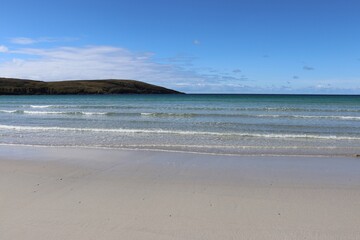 beach and sea, vatersay, outer hebrides, scotland