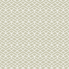 Simple geometric pattern with line grid. Abstract background with zigzag texture in neutral color. Seamless wallpaper ornament in minimal style. 