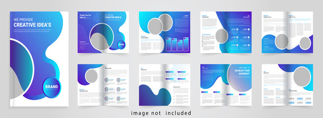 Blue minimal business brochure design