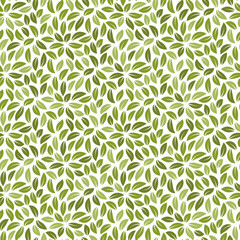 Foliage seamless pattern. Vector background with leaves. Abstract nature style.