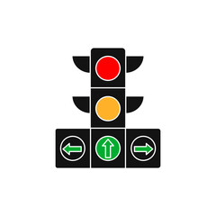 Traffic signal light outline vector icon