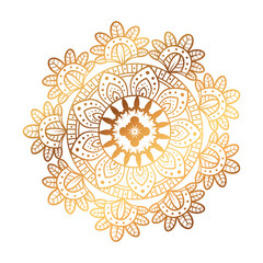 golden mandala on white background, vintage luxury mandala vector illustration design