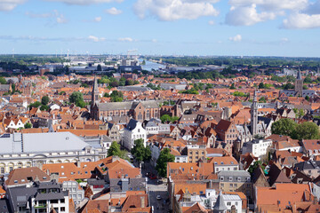 Fototapeta na wymiar Vue aérienne de Bruges
