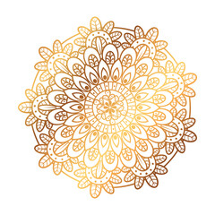 golden mandala in white background, vintage luxury mandala vector illustration design