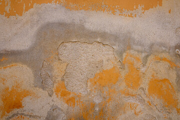old plastered yellow and orange wall, Orvieto Italy 