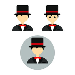 Magician avatar icon. flat design