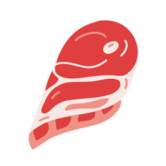 Chopped lamb meat, isolated realistic vector illustration, sheep meat, isolated icon