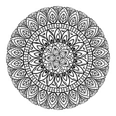 circular mandala on white background, vintage luxury decoration vector illustration design
