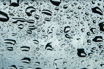 Water drop texture on transparent glass