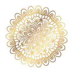 golden flower mandala, vintage luxury decoration vector illustration design