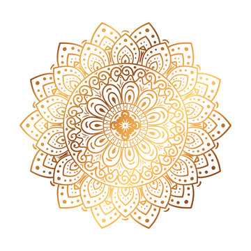 golden flower mandala in white background vector illustration design