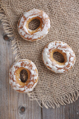 Glazed bagels on a plate