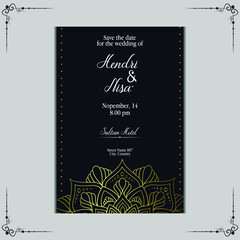 Mandala template with elegant, classic elements. Great for invitation, flyer, menu, brochure, background Premium Vector