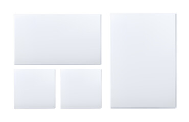 vector realistic blank white paper sheets set