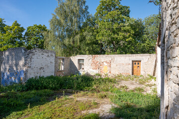 stone ruins of manor