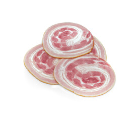 Sliced â€‹â€‹pork isolated on white background