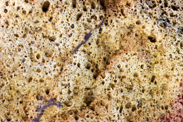 a piece of stone on blue background