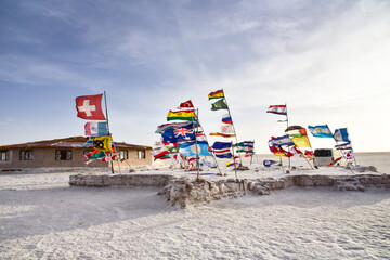 Naklejka premium Flaggenmeer am Salzsee