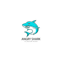 Angry shark logo design