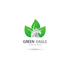 leaf eco green logo design concept template