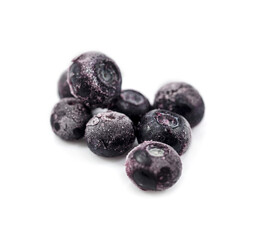 Frozen Blueberries isolated on white background