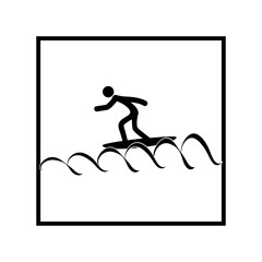 Water sport logo. Surfing icon Vector illustration