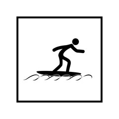 Water sport logo. Surfing icon Vector illustration