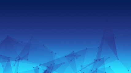 Abstract technology and science polygonal space low poly background Tone blue with connecting dots and lines.