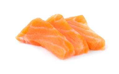 Salmon Sashimi isolated on white background.