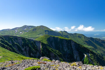 北海道　黒岳山頂周辺の夏の風景