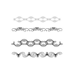 Decorative swirls dividers. Line old text. Vector