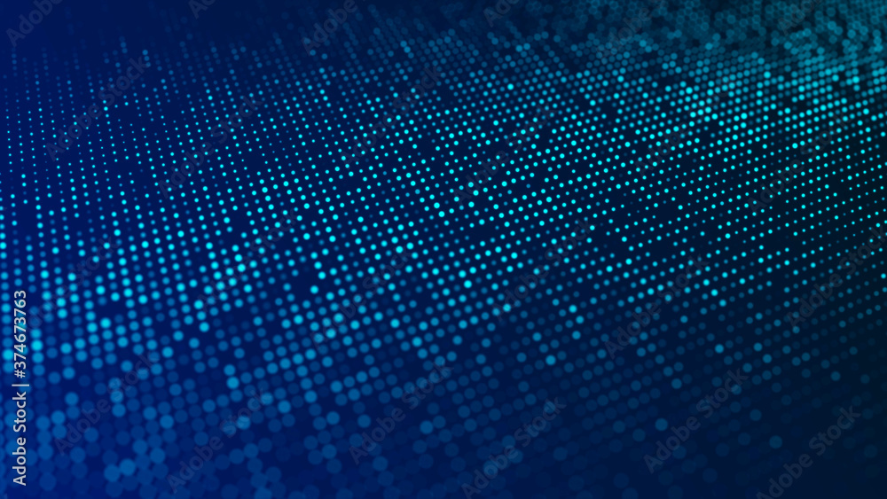 Poster network connection structure. perspective grid. technology wave. big data visualization. technologic