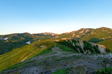 Naklejka premium 北海道 黒岳山頂周辺の夏の風景