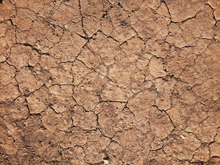 Fototapeta premium The ground has cracks in the top view for the background