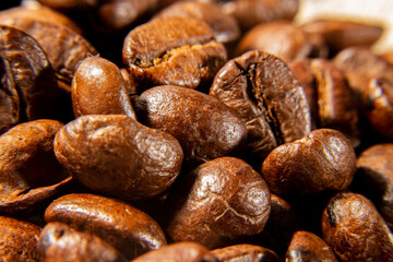 macro de granos de cafe