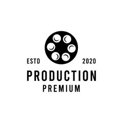 Production film silhouette premium Vector Logo entertainment design vintage